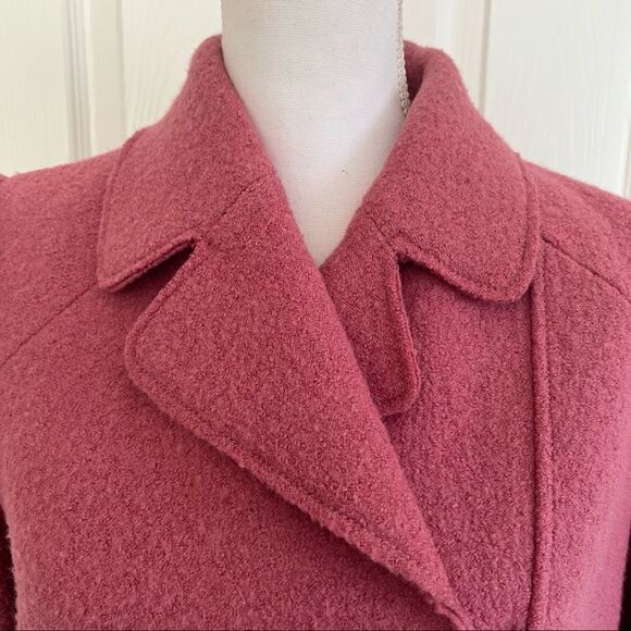 Zara Trafaluc Wool Blend Side Zip Coat Pink Medium - Picture 7 of 9